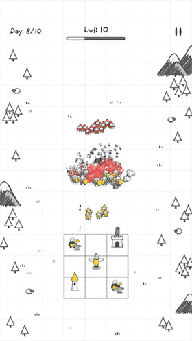 《Bears vs Art》涂鸦风策略塔防，在格子上布置单位抵御进攻。