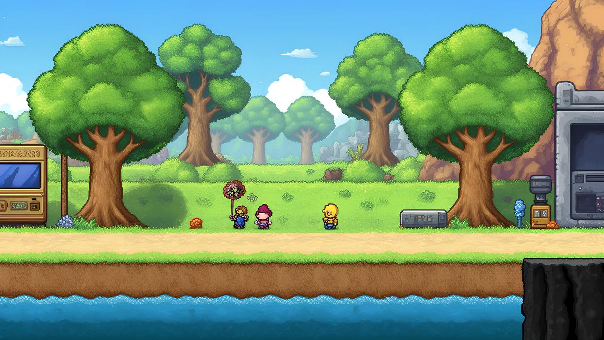 《Forager》开放世界采集建造，像素风探索与自动化。